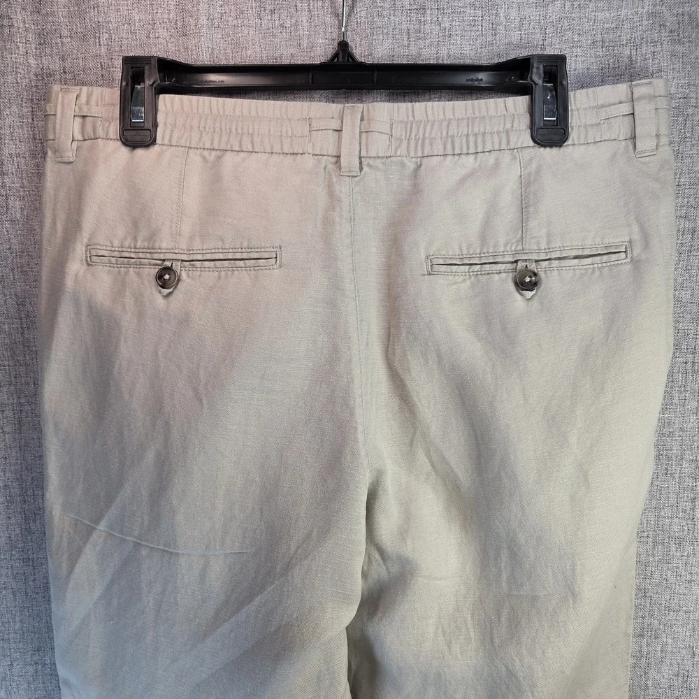 MNG‎ Mango Women's Beige Drawstring Utility Straight Trousers Pants 32 Beachy